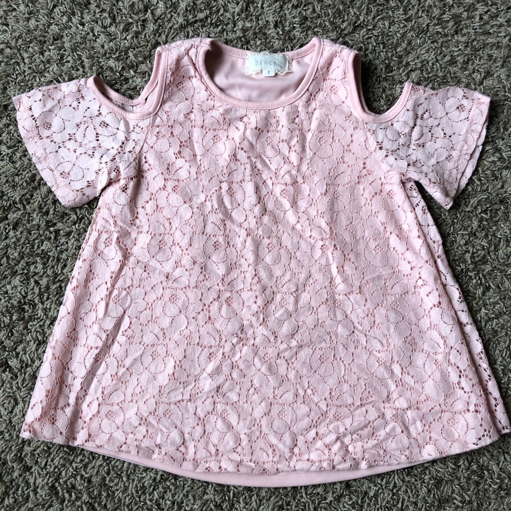 3 for $10 sale! Girls cold shoulder lace top